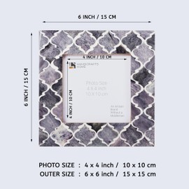 Handicrafts Home 4x4 Photo Picture Frames, Art Wall Hanging Décor - Moroccan-Grey