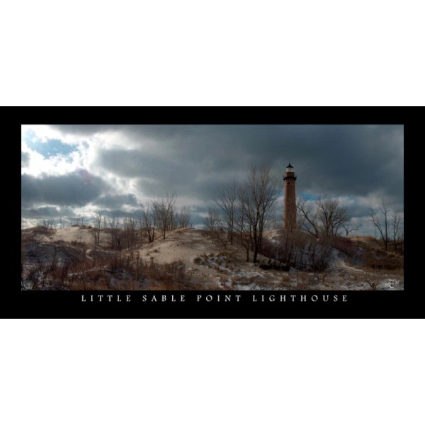 Poster Panorama Little Sable Point Lighthouse Panoramic Silver Lake Michigan