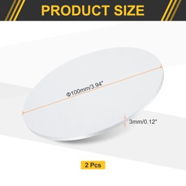 sourcing map 2Pcs Aluminum Disc, 4"(100mm) Diameter 0.12"(3mm) Thickness Round Aluminum Sheets 6061 Aluminum Circle Plates for Metal Stamping