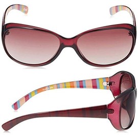 Coleman CLA01-3 Women's Polarized Sunglasses with Red Soft Case, Smoke Drive, Striped Pattern, Stylish, red