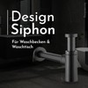 Bürstenking Universal Design Siphon for Washbasins and Washbasins, Easy Assembly