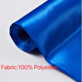 1 Yard 63” Wide Sapphire Blue Satin Fabric Soft and Comfortable Blue Fabric by The Yard Sapphire Satin Material for Wedding, Decoration, Apparel, DIY Crafting, Sewing
