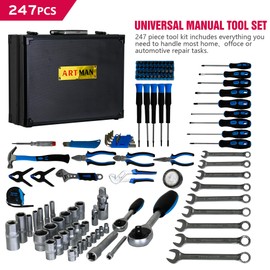 Dithoko 247-Piece Mechanics Tool Set, Household Tool kit, Portable Tool Box for Home, Auto Repair, Diyer and Handyman
