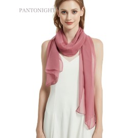 PANTONIGHT Long Chiffon Sheer Scarf For womens (071 Mauve)