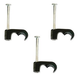 PRO ELEC PELB0632 Twin Cable Clip, Black, 2x 5mm Cables, Pack of 100