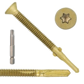 200Pcs #14 x 2-3/4" Trailer Deck Screws - T30 Torx Self-Tapping Wood to Metal Screws with Reamer Tip | Heavy-Duty Fasteners for Trailers,Truck Beds & Metal Framing