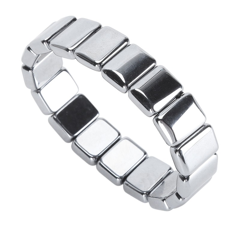 Terahertz Rectangle Bead Bracelet Energy Stone Fashion Unisex Terahertz Elastic
