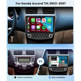 for Honda Accord 7th 2003-2007 Android Car Radio Stereo with Wireless Carplay/Android Auto 10.1" Touchscreen Autoradio Support WiFi GPS Navigation Backup Camera Bluetooth FM/RDS SWC