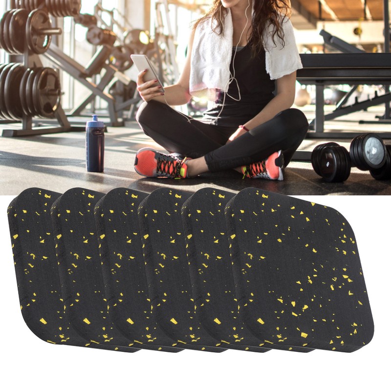 6PCS Rubber Treadmill Mat Sound Insulation Cushion Exercise Equipment Mat