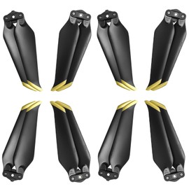 Hengrongshen Mavic 2 Propellers, 8 Pieces Drone Mavic 2 Pro Propeller with Push Type Quick Release Design, 8743 Propeller for Mavic 2 / Mavic 2 Pro/Mavic 2 Zoom Drone Replacement (Gold)