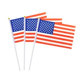 Small American Flags On Stick, Mini Handheld American USA Flag, Ideal For Party Parades Sports Events Patriotic Festival 4th Of July Decorations
