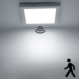 HiBay 18 W LED Ceiling Light with Motion Sensor, Modern Ceiling Light Flat White Ceiling Lamp with Motion Sensor Indoor Cool White 230 V for Bathroom Hallway Patio