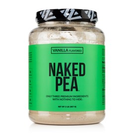 NAKED Vanilla Pea Protein Isolate from North American Farms, Only 3 Ingredients, Vanilla Vegan Protein, Gluten-Free, Soy Free, GMO Free - 2LB