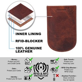 STILORD 'Toby' Leather Key Holder Pouch Vintage Key Case Wallet for Men Women Slim Leather Purse Vintage Organiser Coin Pouch for Handbags Pocket, Colour:Prestige - Brown