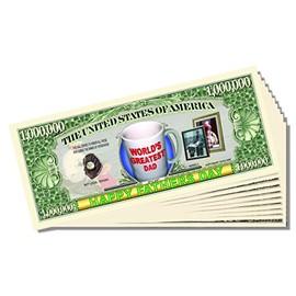 Happy Fathers Day Million Dollar Bill - Set of 25 With 1 Bonus Christopher Columbus Bill