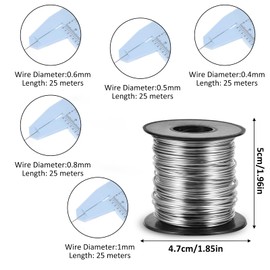 5 Rolls Jewelry Wire 18 Gauge 20 Gauge 22 Gauge 24 Gauge 26 Gauge Silver Wire for Jewelry Making Stainless Steel Jewelry Wire Bendable Craft Wire Tarnish Resistant Beading Wire for Jewelry Making