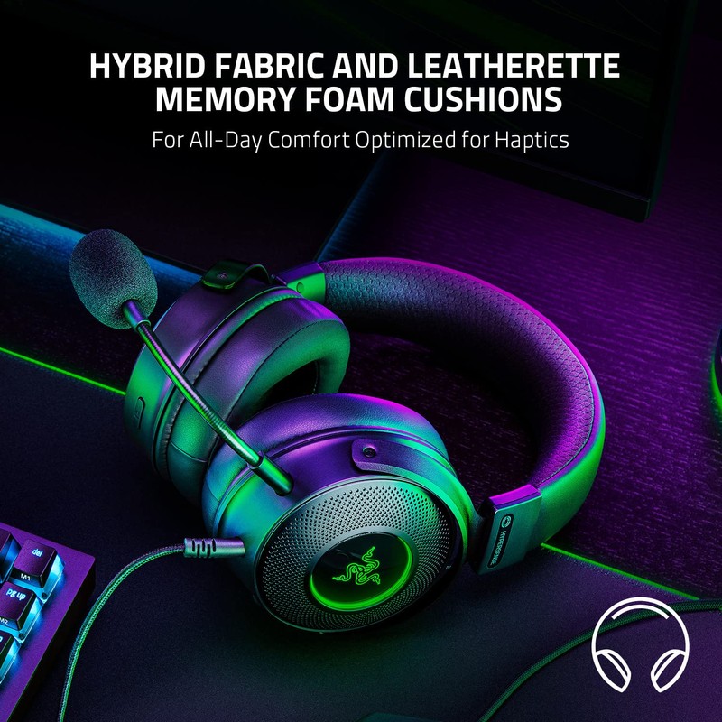 Razer Kraken V3 Hypersense Wired USB Gaming Headset with Tactile