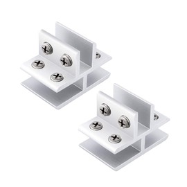 INCREWAY 2 pieces glass clamp, T-shape, 10-12 mm, adjustable aluminium glass clamp, glass shelf support