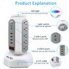 Power Strip Tower with Retractable Charging Cables, BOLTGY Surge Protector