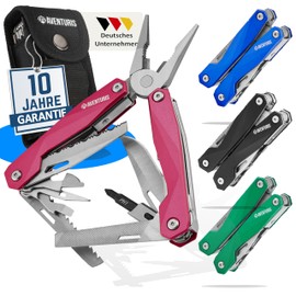 Aventuris® Pink Multi-Tool Stainless Steel with 21 Functions, Gifts for Women, Multifunctional Tool with Pliers, Saw and Screwdriver, Camping Car Gadget, Survival