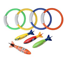 Kids B Crafty, 8pcs, Pool Toys, Swimming Pool Toys, Paddling Pool Toys, Swim Toys, Dive Sticks, Kids Pool Toys, Diving Toys, Water Toys, Games