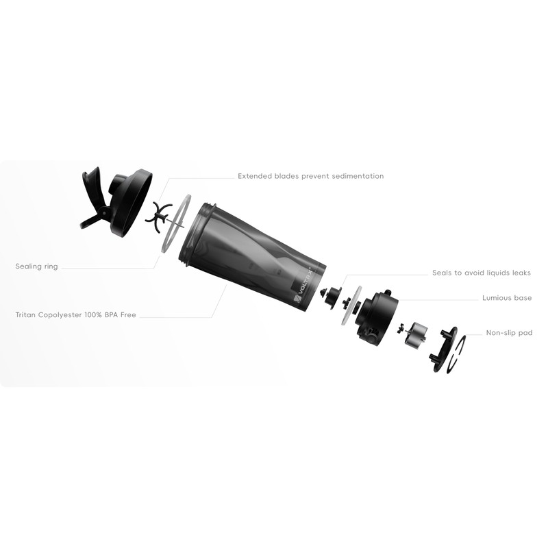 VOLTRX VortexBoost Electric Shaker Bottle, USB C Rechargeable Protein Shake