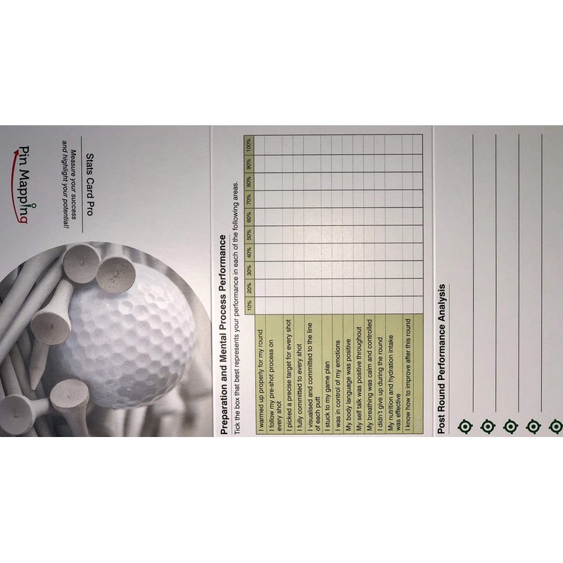 Pin Mapping Golf Stats Card Pro (Pack of 50 Cards)