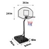 HooKung 37''-56'' Adjustable Height Swimming Pool Basketball Hoop 36 Inch