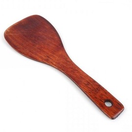 Handcrafted Oak Wood Lacquered Stir-Fry Spatula & Kitchen Spoon Turner 5ea