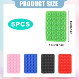 PEUTIER 5St Silikon Saugnapf Handyhalter, Rechteckig Silikon Saugnapf Handyhalterung für Auto Saugnapf Handyhüllenkleber Saugnapf Handy für Handys Mobile Stromversorgung