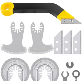 Oscillating Tool Blades and Tile Grout Saw Set Multifunctional Grout Mortar Removal Saw Blades Precise Grout Hand Saw with 3 Replacement Blades for Removing Grout Soft Tile Cutting(White)