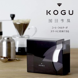 KOGU Shimomura Co., Ltd. Coffee Filter Case, Black, Made in Japan, Made in Japan, Resin, For 1 - 2 Cups, 2 - 4 Cups, Conical, Trapezoid, Storage of 120 Pieces, Includes Dividers, Visible Contents 44342, Tsubamesanjo