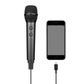 Walimex pro Boya HM2 Handheld Microphone - Digital Handheld Microphone with Ports for USB-A, USB-C and Lightning, 20Hz - 20KHz, up to 96kHz Sample Rate, Cardioid Pattern, Ideal for Vlogging