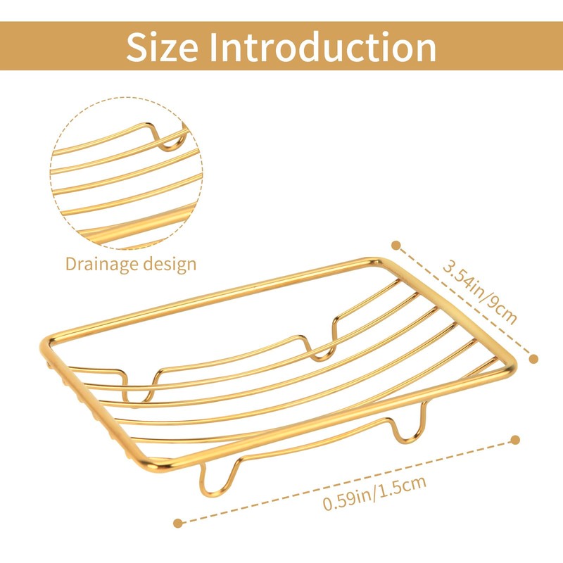 Snailhouse Soap Dishes, 2 Pack Self Draining Rustproof Stainless Steel