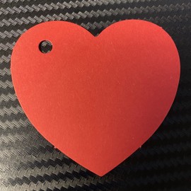 100 Heart Tags in Red – Valentines – Wedding – Wish Tree Tags. No Ribbon