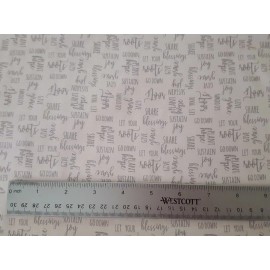 P&B Textiles Rustic Rosettes BTY Sandy Lynam Clough P&B Textiles Gray Words Ecru