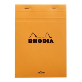 Rhodia 16260C Notepad (Yellow Legal Pad, DIN A5, 14.8 x 21 cm, Stapled, 80 Sheets, Squared, 80 g), Pack of 1, Orange