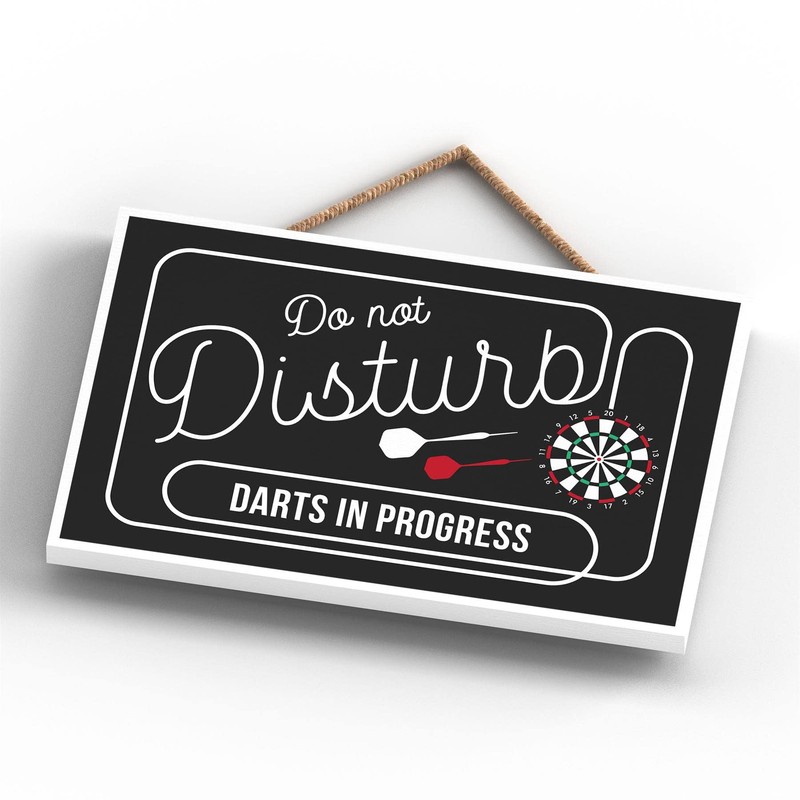 Global Designs Do Not Disturb Darts Funny Hanging Hanger Wooden