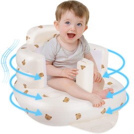 Portable Inflatable Baby Seat with Built-in Air Pump, Baby Seat with Back and Neck Support, Inflatable Baby Chair for Travel/Feeding/Camping/Learning Sitting, Baby Sofa for Toddlers from 3-36 Months