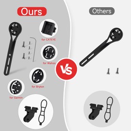 Bike Computer Mount for Integrated Aero Handlebar - Out Front Combo Mount for Garmin Edge Wahoo Elemnt Bryton Rider Stages Dash Hammerhead Cateye, for GoPro Action Camera and Bike Light Attachment