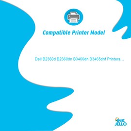 Inkjello Compatible Toner Cartridge Replacement for Dell B2360d B2360dn B3460dn B3465dnf Black 1-Pack