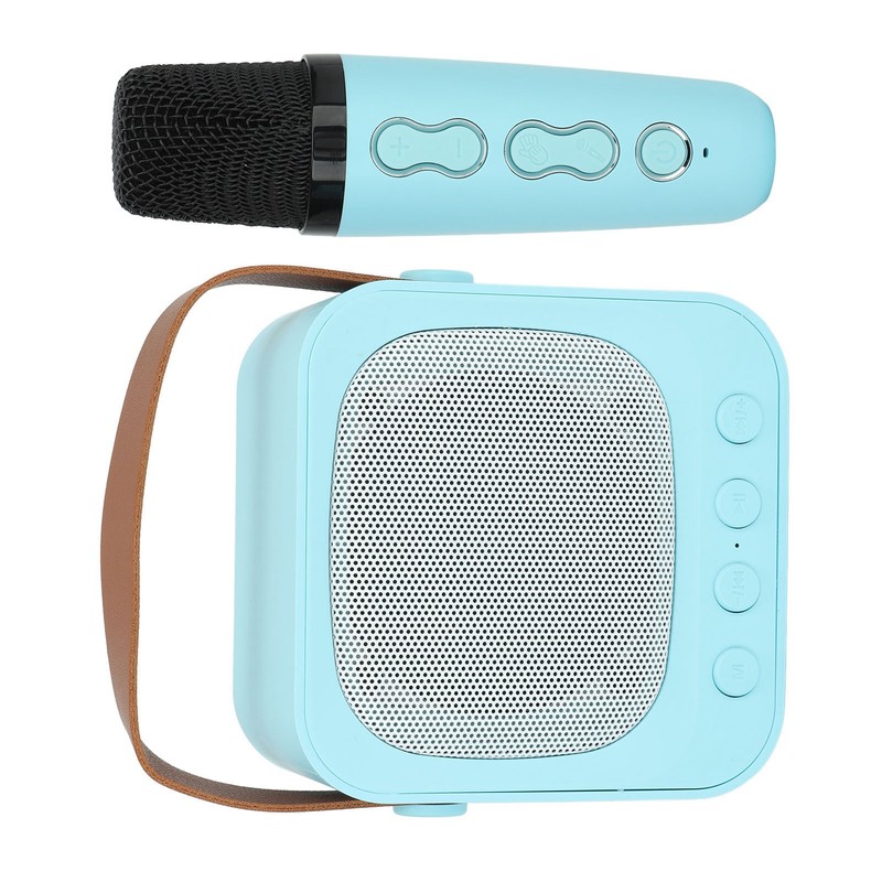 Mini Karaoke Machine Portable Bluetooth Speaker With Wireless Microphone Bass