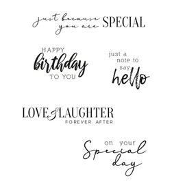 Sizzix Clear Stamps 5PK Sunnyside Sentiments #6 by Pete Hughes | 665408 | Chapter 3 2022, Multicolor, One Size