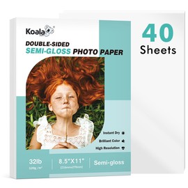 Koala - Papel fotográfico fino de doble cara semibrillante de 8.5 x 11 pulgadas, 40 hojas de 35 libras para impresora de inyección de tinta y láser para impresión de folletos de menú