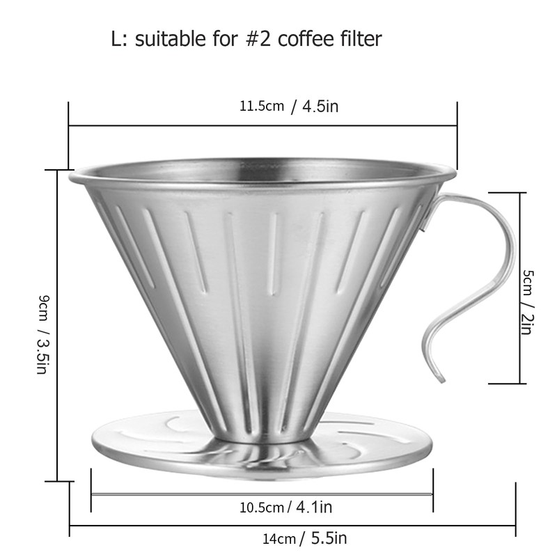 MERMOO YILAN Pour Over Coffee Dripper Stainless Steel Metal Reusable
