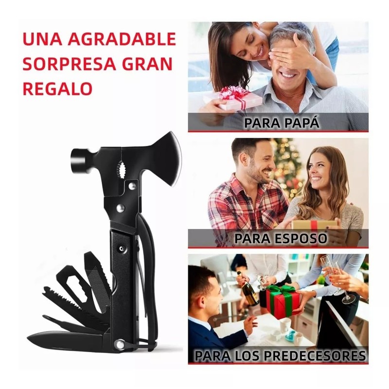 Martillo Multiherramienta, 14 En 1 Herramientas Multiuso De Acero Inoxidable