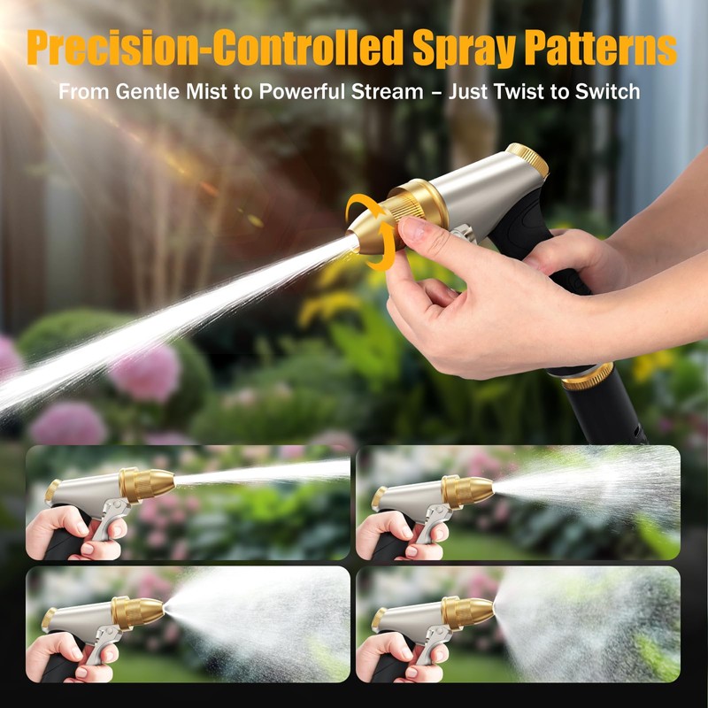 Heavy Duty Brass Garden Hose Nozzle High Pressure Metal Water