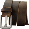 Nickel Smart Titanium Wide Pin Brown Distressed Leather Belt (40")