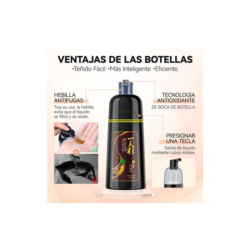 Kaisasa Champú Para Tinte De Cabello marrón oscuro 3 En