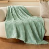 Joiedomi Throw Blanket for Couch, Soft Sage Green Fleece Checkered